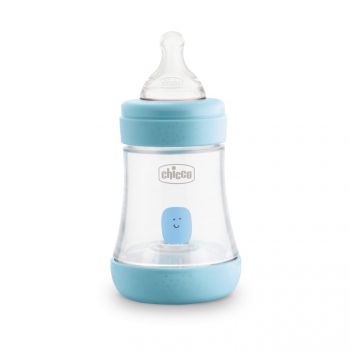 CHICCO PERFECT5 150 ML 0M+ BOY Butelka antykolkowa, smoczek silikonowy, przepływ wolny