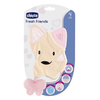 Chicco gryzak z maskotką 4m+ -różowy Gryzak z maskotką 4m+