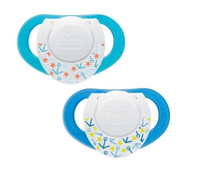 Chicco Physio Compact Niebieski-6-12m Kauczukowy smoczek do uspokajania