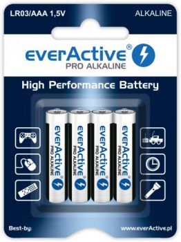everActive LR03/AAA Pro Alkaline 4 szt Wydajna bateria alkaliczna opakowanie 4 szt