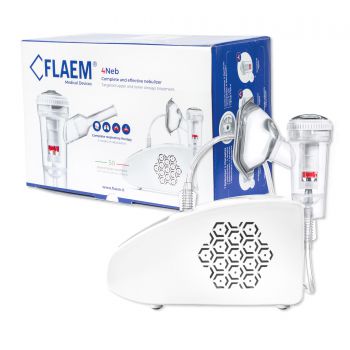 Inhalator certyfikowany FLAEM 4Neb zestaw Pneumatyczno tłokowy z regulacją wielkości cząseczki