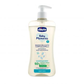 DELIKATNY PŁYN DO MYCIA CIAŁA I WŁOSÓW 500 ML  0 M+ CHICCO Baby Moments