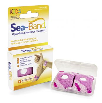 SEA-BAND opaski przeciw mdłościom 2 szt. Opaski do akupresury dla dzieci - RÓŻOWE
