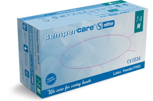 Sempercare EDITION rękawice lateksowe r. M Rękawice diagnostyczne lateksowe bezpudrowe 100 szt