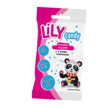 Drażetki LiLY Candy na gardło-1 sztuka o smaku malinowym
