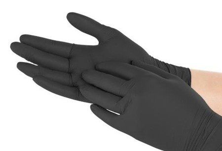 VIVA rękawice nitrylowe czarne PF r. M  Rękawiczki nitrylowe bezpudrowe 100 szt.