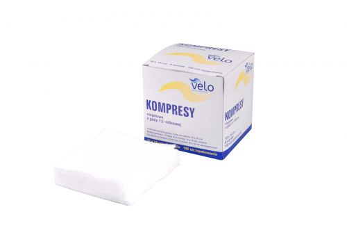 VELO Kompres gazowy niesterylny-17N 8W 10cm x 10cm x 100szt Kompres gazowy niesterylny