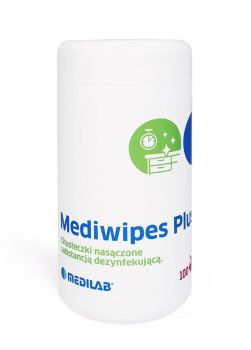 MEDIWIPES PLUS-100szt. tuba Medilab Chusteczki do szybkiej dezynfekcji małych powierzchni